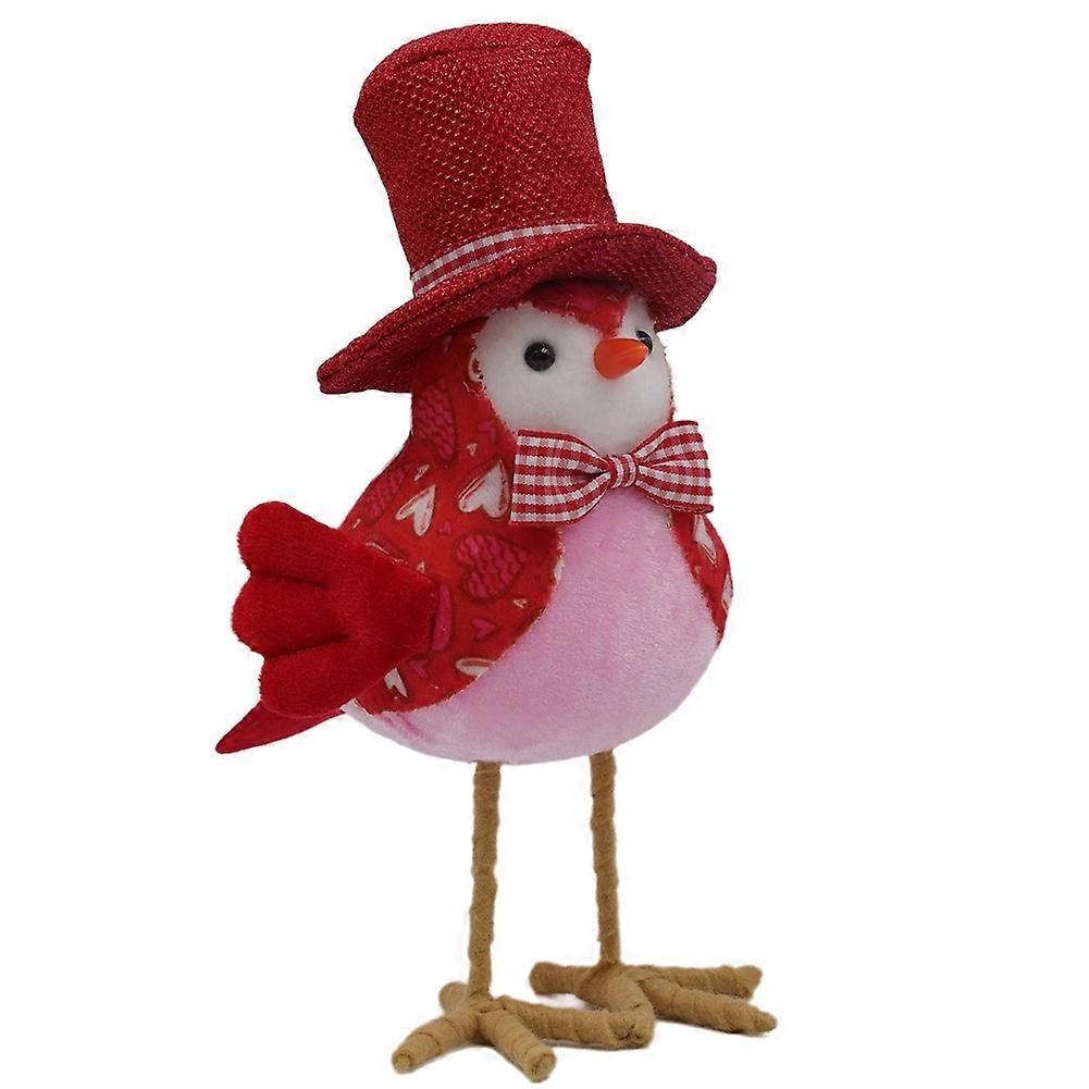 Valentine'S Day Bird Decoration Plush Toy Bird Couple Statue,Top Hat
