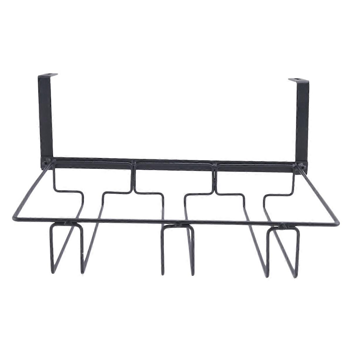 Wine Glass Rack Under Cabinet,3 Rows Hanging Stemware Rack Metal Glasses Holder Storage Hanger for K