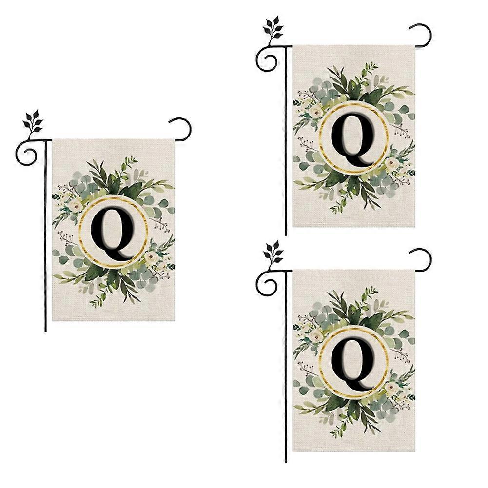 Q Linen Garden Flag Double Layer Double Sided Letters