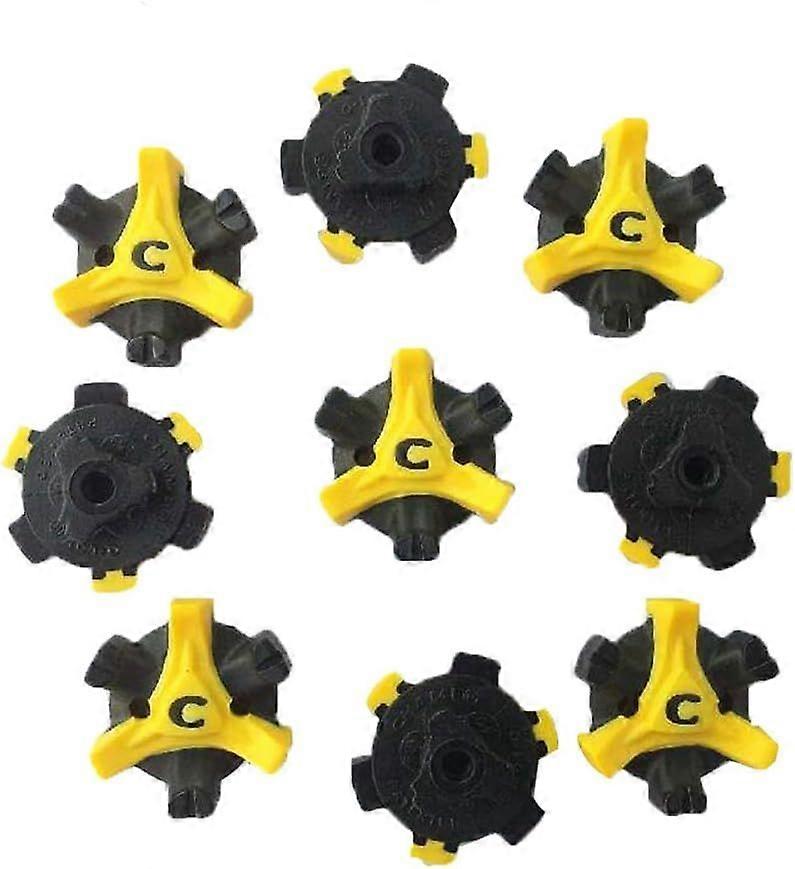 Replacement Golf Shoe Spike Metal Thread Screw Stinger Small Metal Thread (Black+Yellow*20PCS)