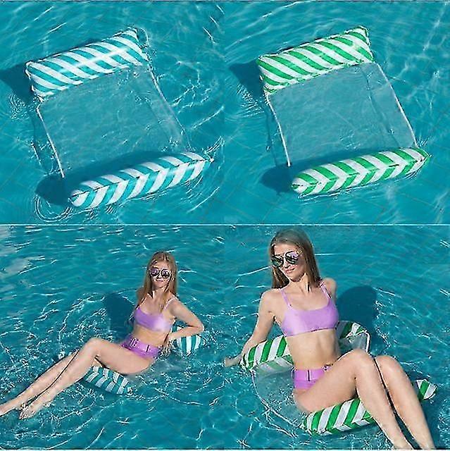Pvc Foldable Floating Water Hammock Float Lounger Inflatable Pool Mat Floating Bed Chair Swimming Air Mattress Pool Accessories