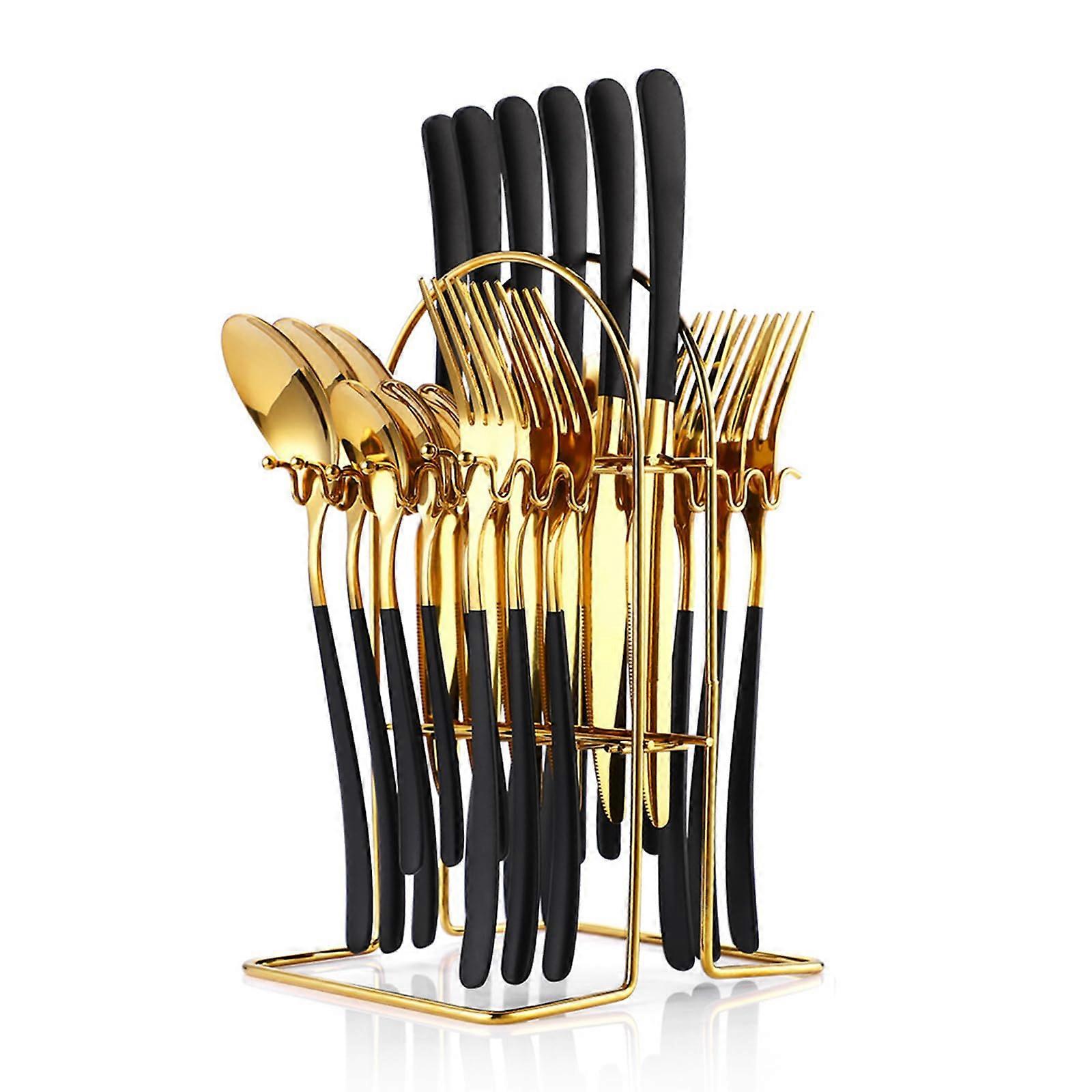 Stainless Steel Silverware Set 24-Piece 9.6-Inch Kitchen Flatware