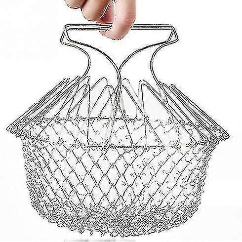 Stainless Steel Telescopic Folding Basket, Frying Basket, Kitchen Tools