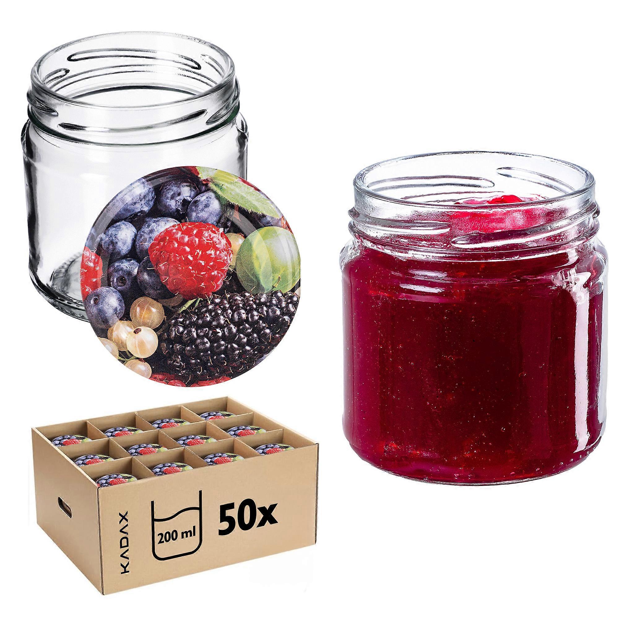 KADAX Klara Glas 200ml Packung 50 Stück + Deckel Waldfrüchte 