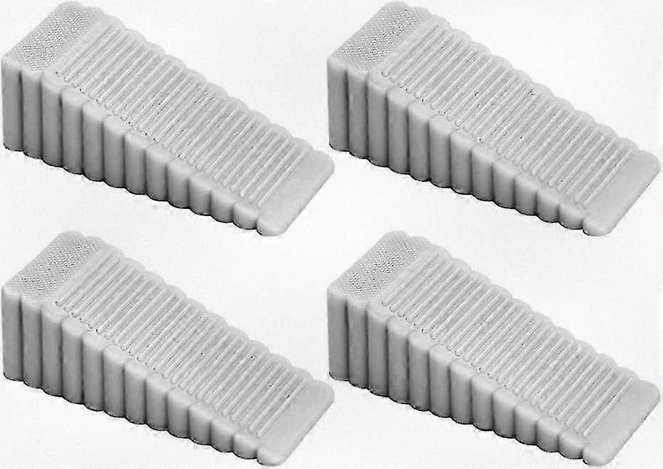 Set of 4 Adjustable Non-Slip Door Wedges - Floor Door Stoppers with Rubber Grip