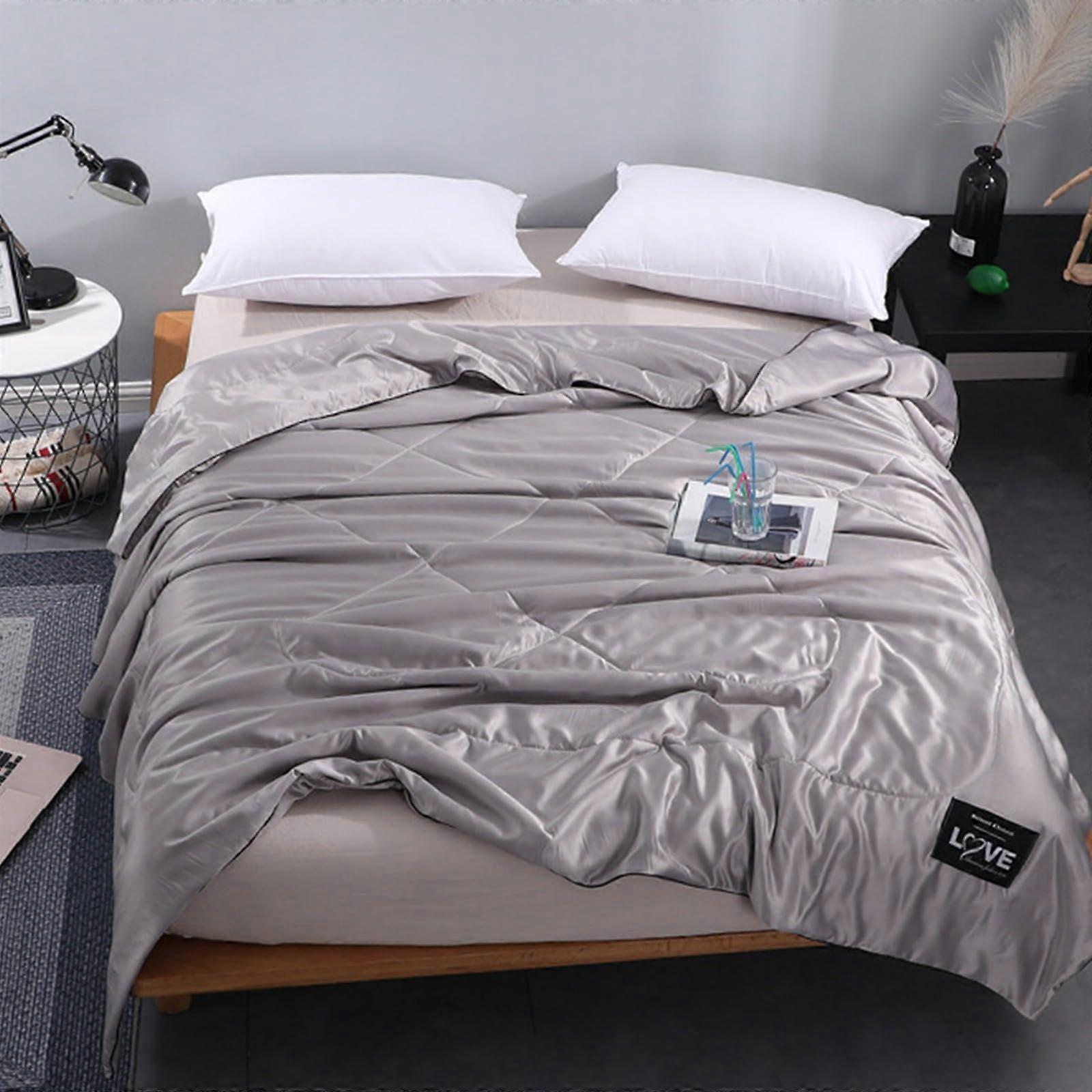Cool Quilt, Washed Ice Silk Thin Blanket Summer Solid Color Air Conditioning Quilt, Cool Feeling