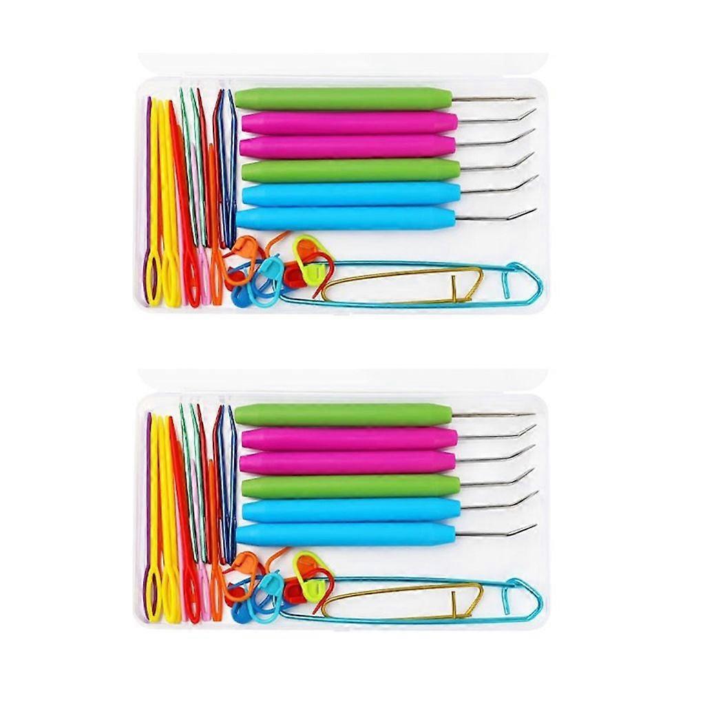 2 Set Knitting Markers Cable Knitting Needle Crochet Kits Stitching Markers