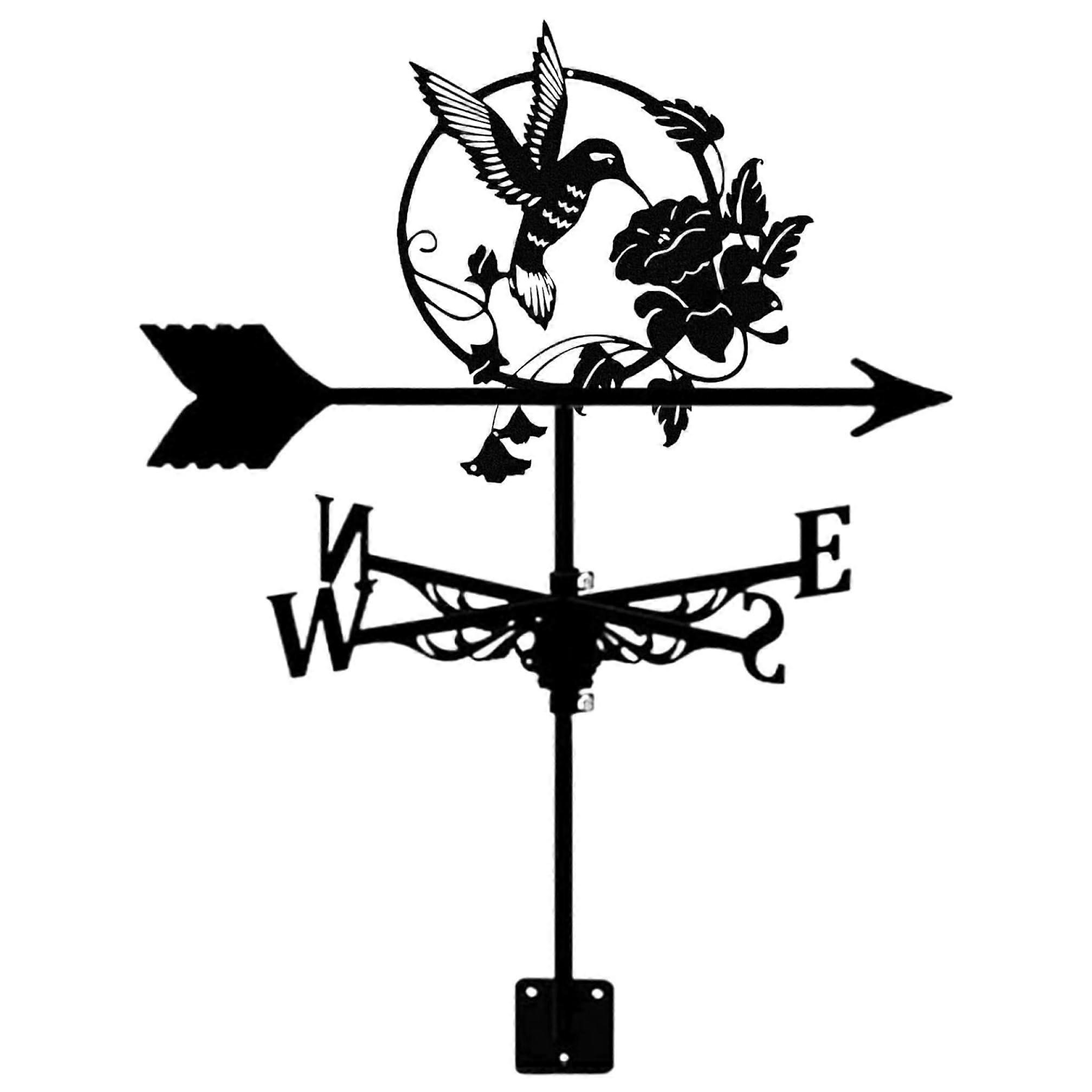 Wind Rose Decorative Iron Wind Direction Indicator 12x20 Inch Fly Bird Design for Garden Roof Courtyard Farm