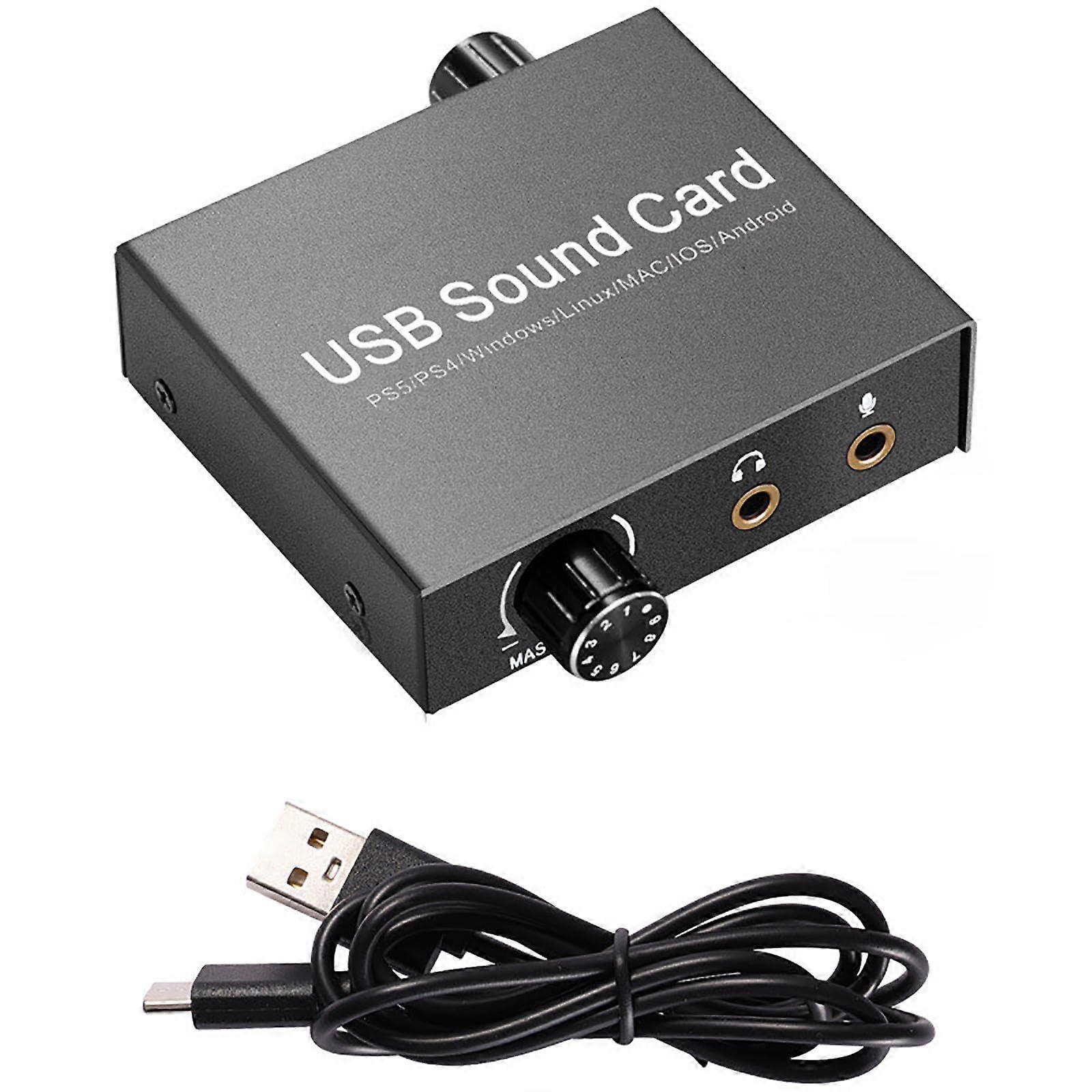 USB External Stereo Sound Adapter USB to Headphone Microphone Adapter Stereo Sound Card for USB Device PC Laptop Pad Sound Card