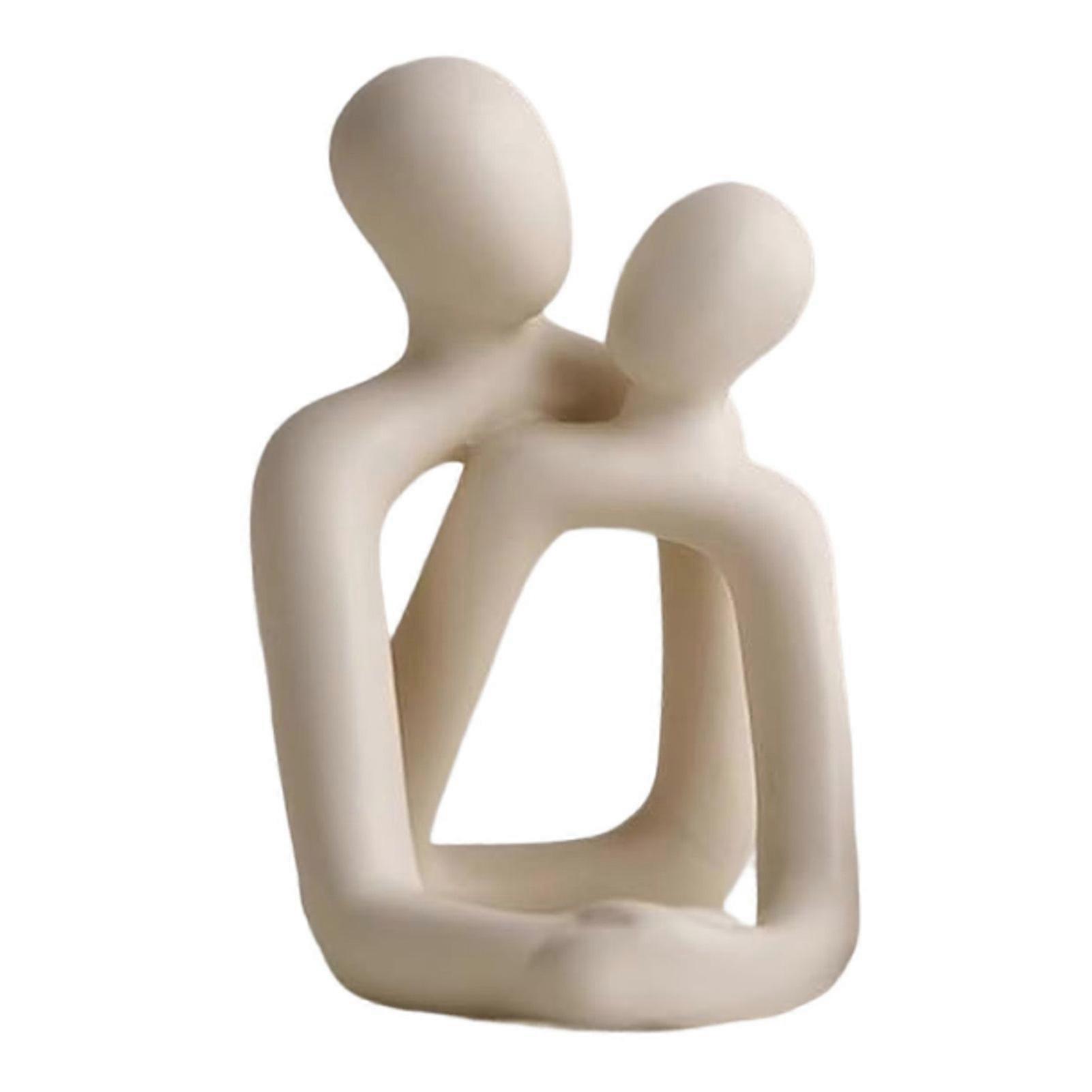 White Couple Statue Love Sculpture Creative Craft Tabletop Statue