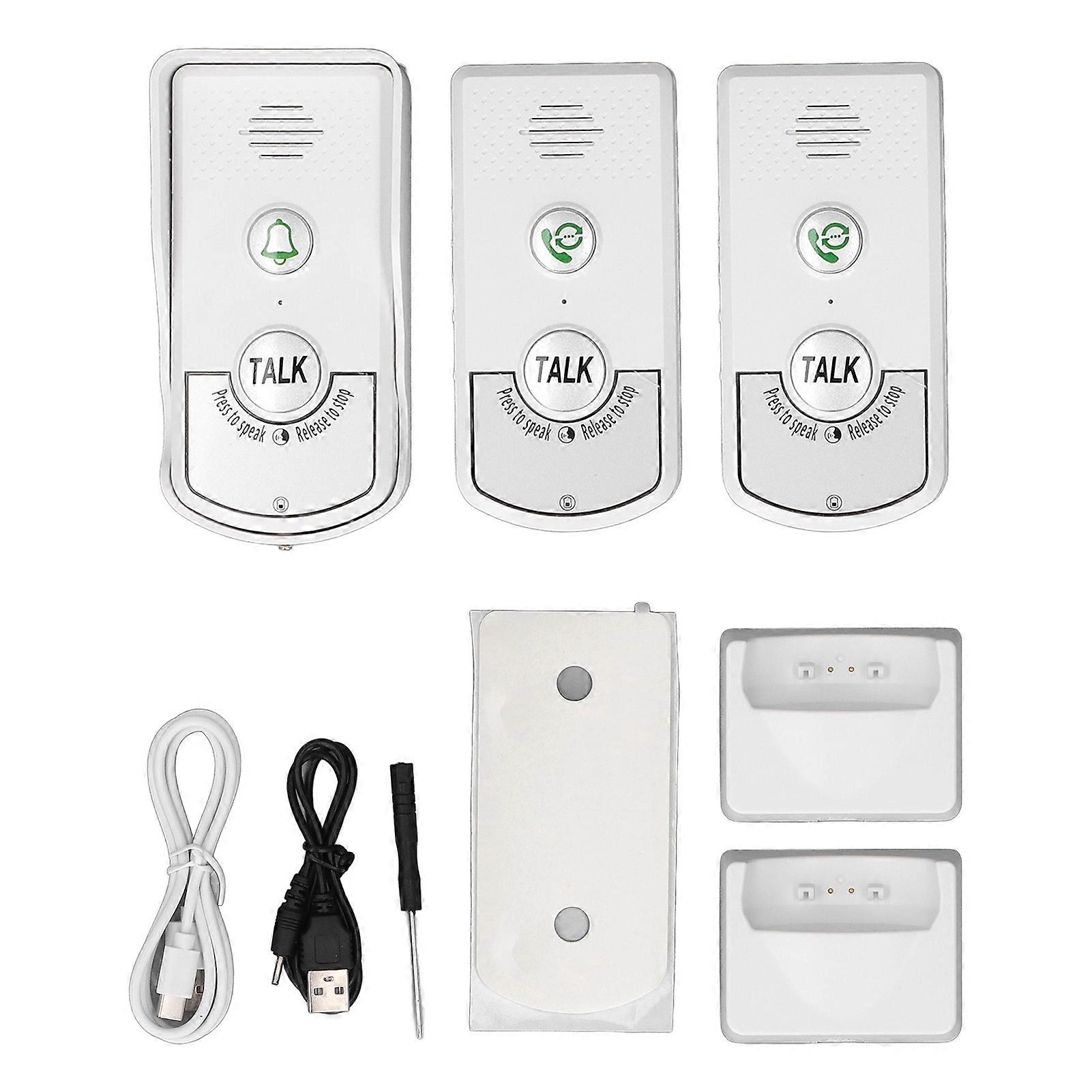 Wireless Intercom Long Range IP54 Waterproof 2 Way Voice Intercom Doorbell for Household Office