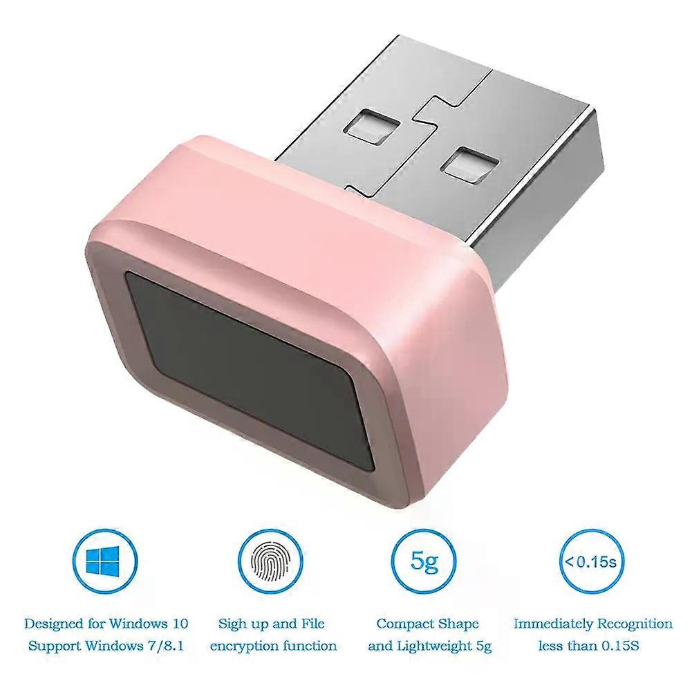con USB Fingerprint Key Reader Speedy Matching Security Key Anti-Spoofing Windows Hello FIDO U2F Mini Fingerprint Reader 360 Touch