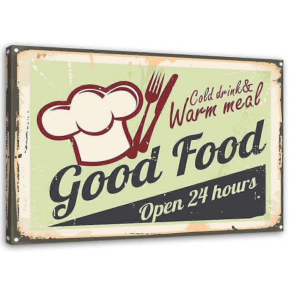 Lienzo, Letrero Good Food - 60x40