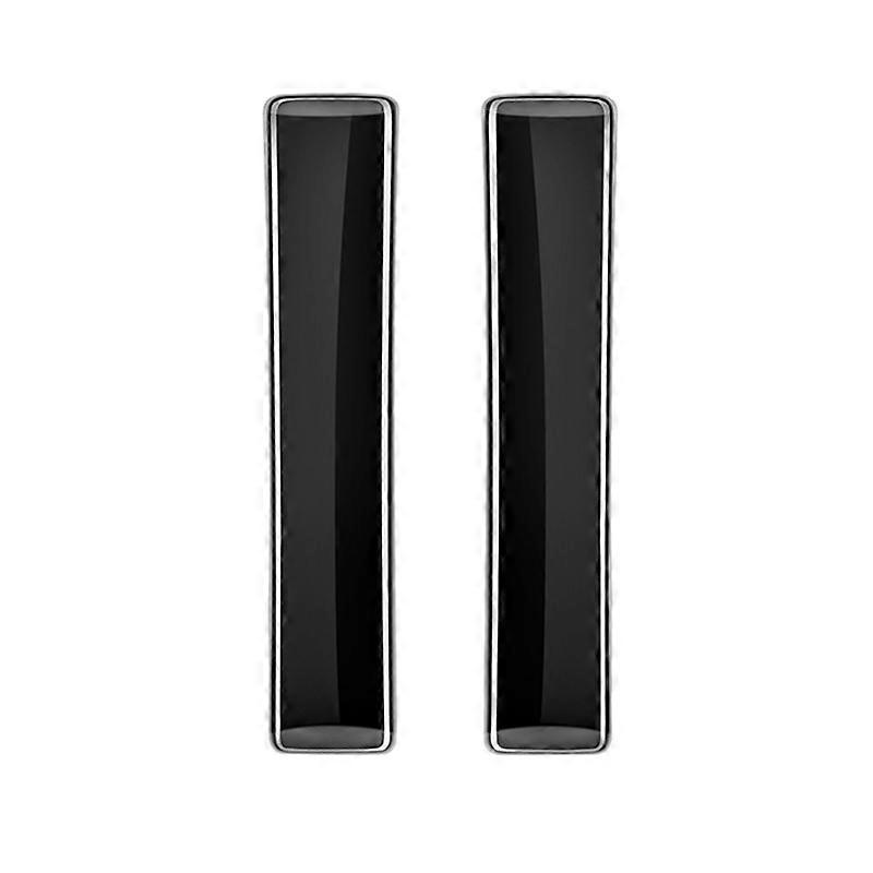 Car Bright Black Middle Door Button Frame Trim Sticker