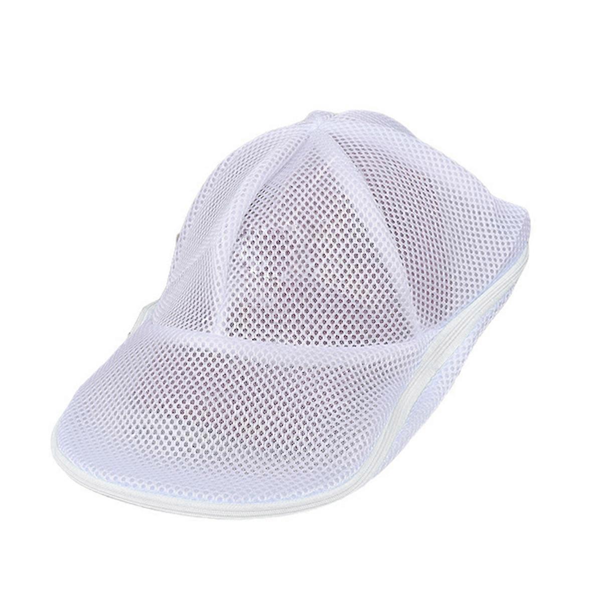 Hat Wash Protector Baseball Cap Cleaner Laundry Bag,White