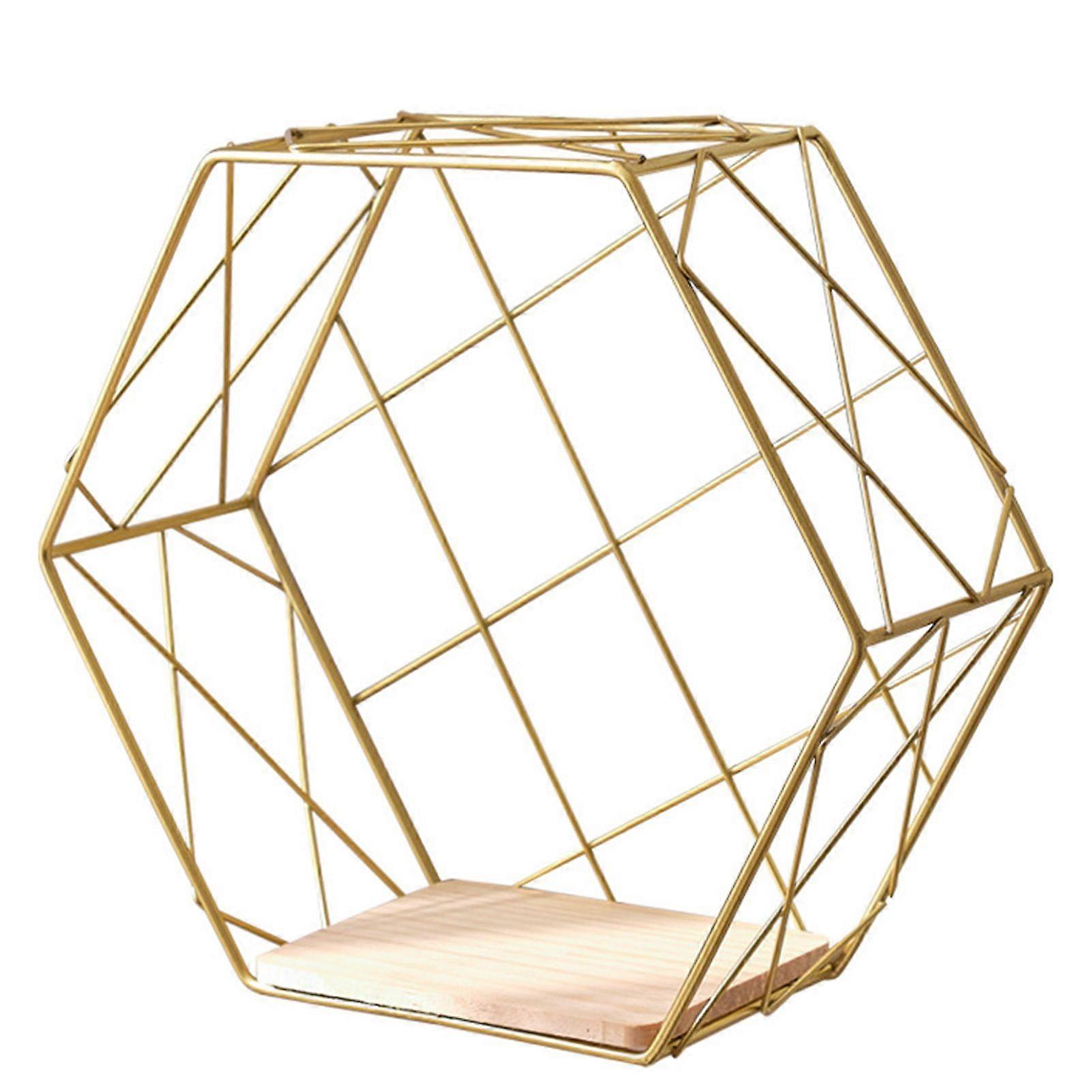 Nordic Style Wall Storage Rack Wall Mounted Hexagonal Shelves for Living Room