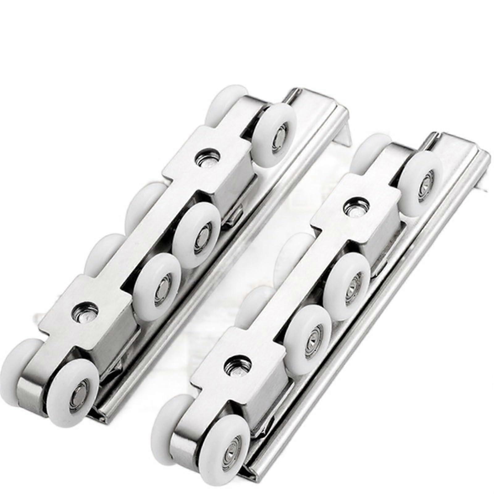 Sliding Door Wheels Rollers 2Pcs Heavy Mute Stainless Steel Adjustable Multiwheel Angle for Window Cabinet Use