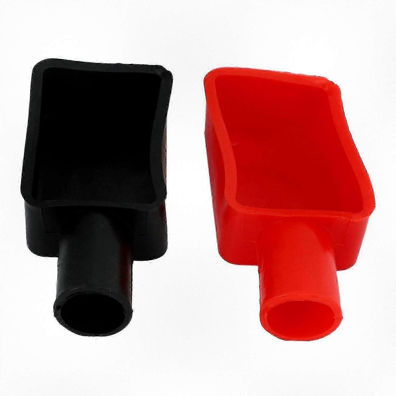 2 Pcs Car Battery Positive and Negative Protective Covers, Rubber Sleeves for Vehicle Battery Terminals Protection