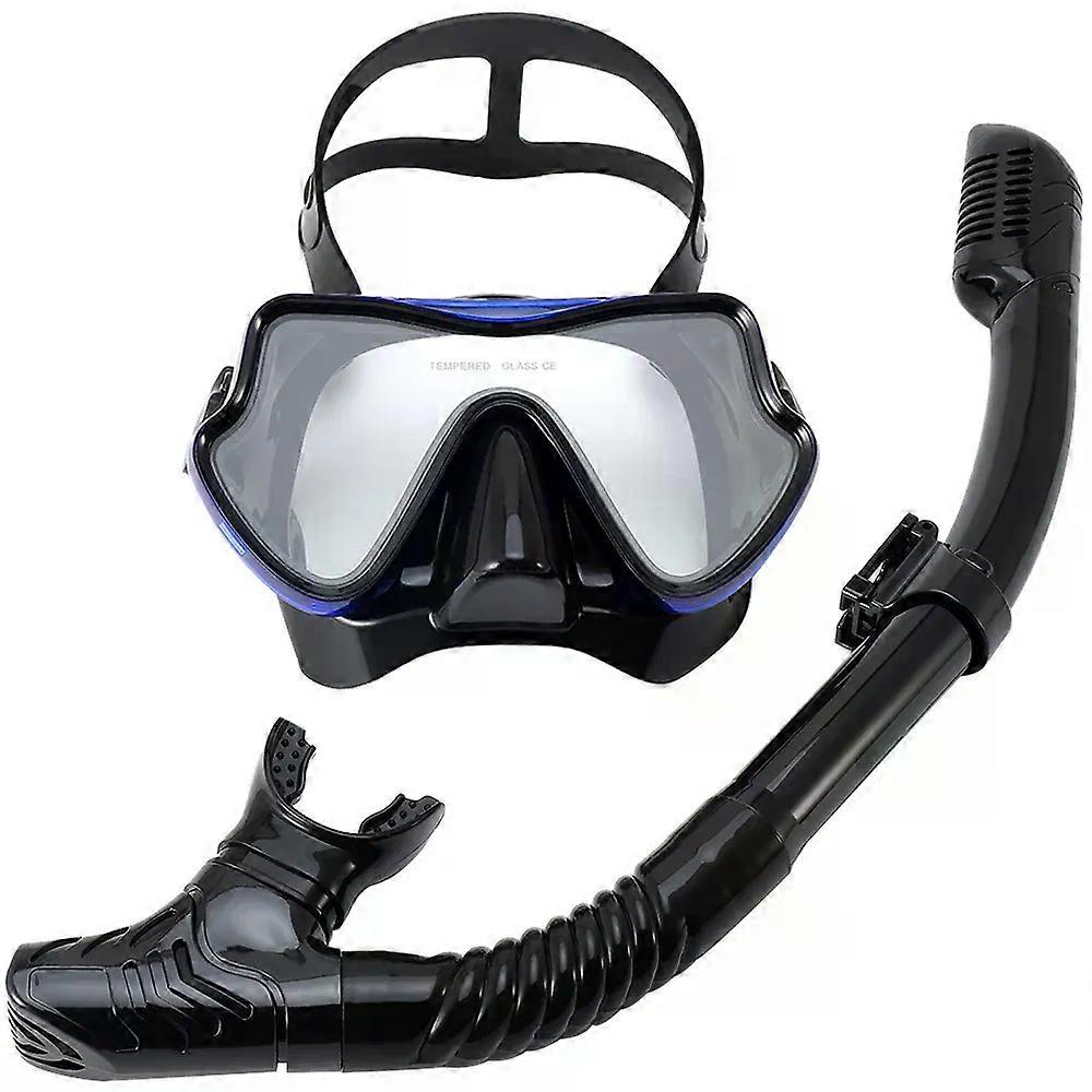 Scuba Diving Mask Snorkel Set For Adults Tempered Glass Professional Panoramic Snorkeling Gear Swimming Training Snorkel Kit