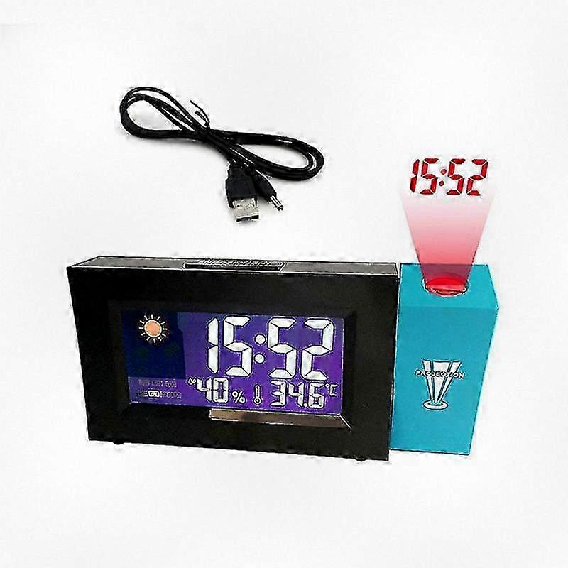 Adjustable Angle Projection Digital Alarm Clock with Date and Snooze Function, LED Backlight Projector Clock