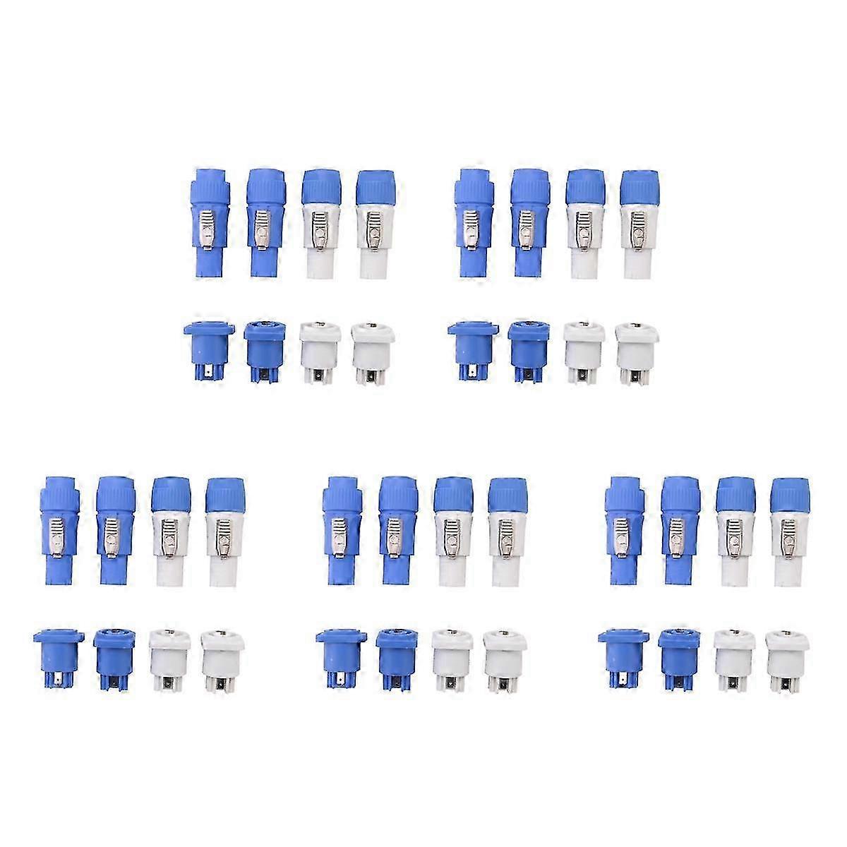 20 Sets PowerCON Connector,NAC3FCA+NAC3MPA-1&NAC3FCB+NAC3MPB-1,Lockable Cable Connector Chassis Con