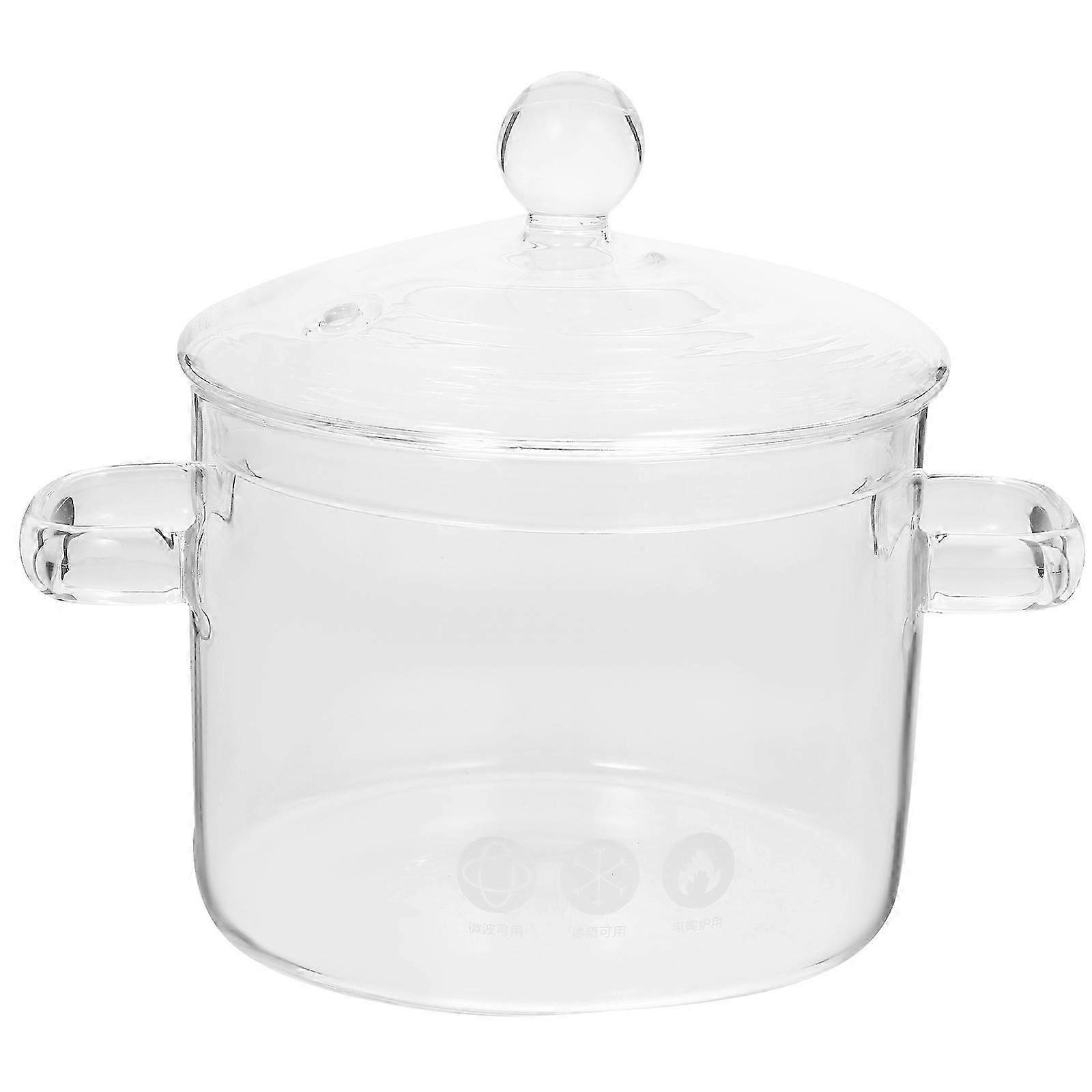 蓋付きガラススープポット-19.5X15CM透明ヌードルボウル