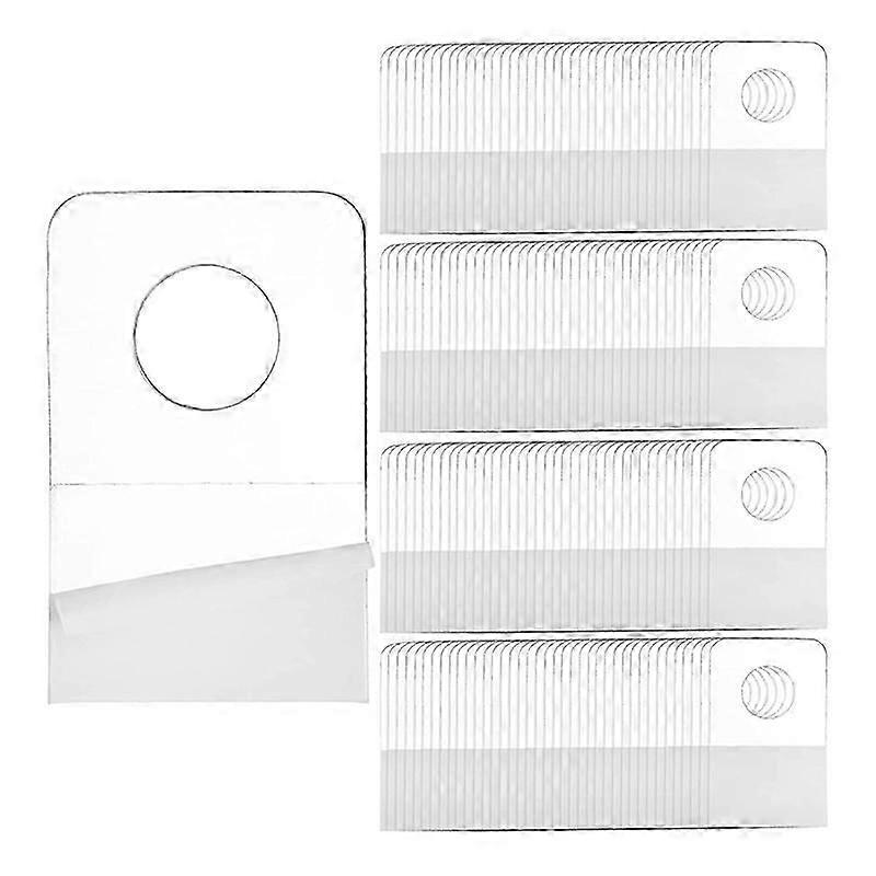 100 PCS Self Adhesive Hanging Tabs, 1x1-1/2 Inch Round Hole Hanger Hang Tag Hooks for Retail Store_Lucky_B