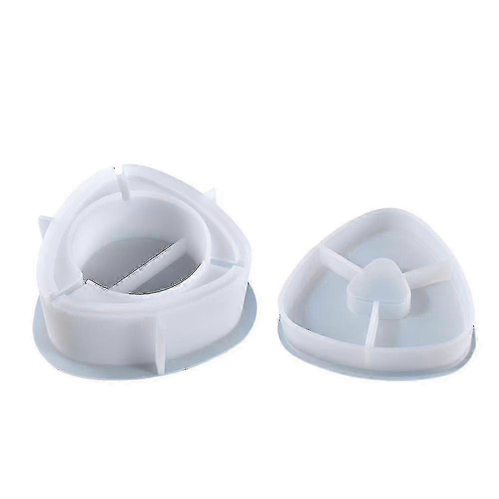 ふた付き2pcsエポキシシリコーントライアングル収納モールド