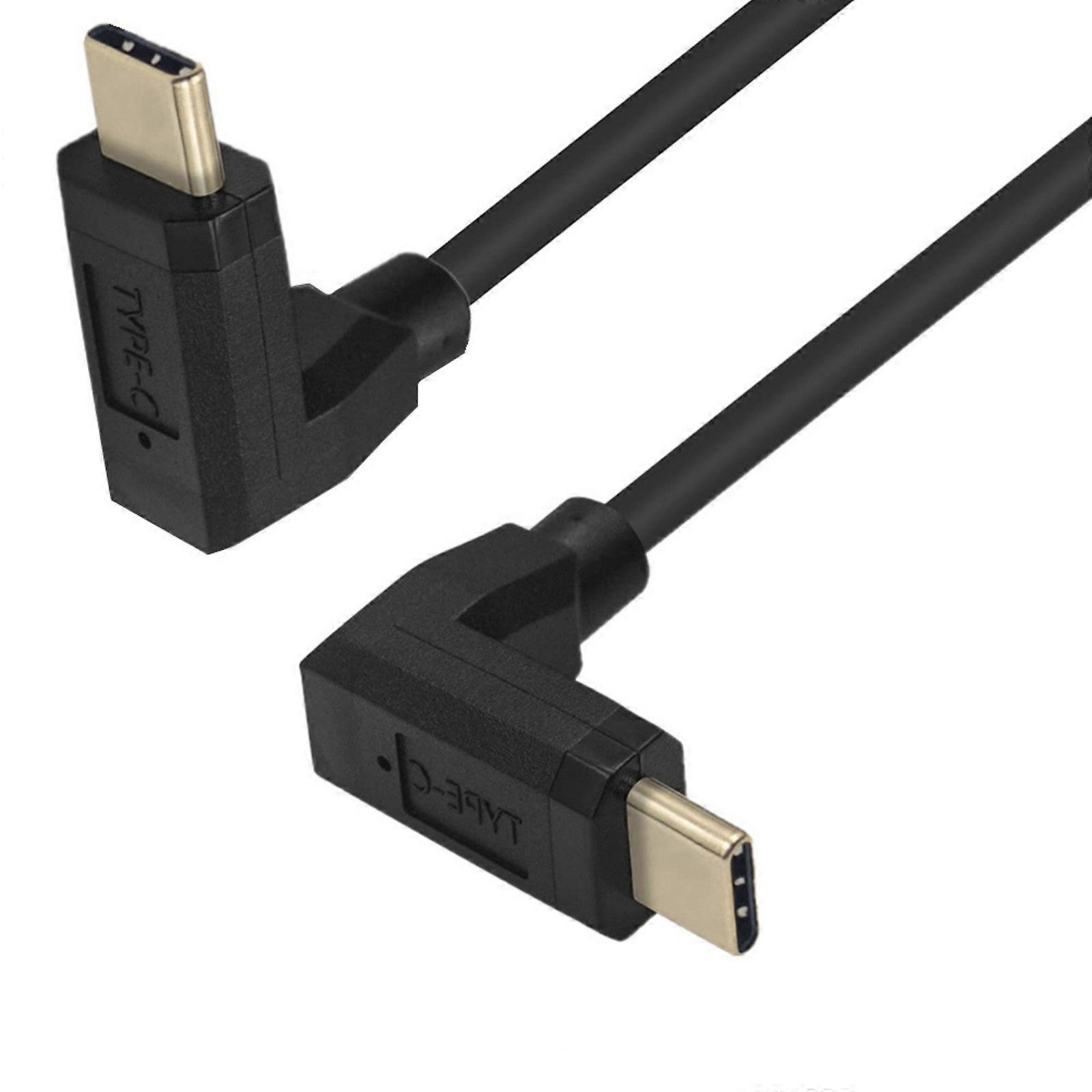 10Gbps USB C Erkek - Erkek USB C Dik Açı Şarj Kablosu Veri Senkronizasyonu Telefon Tablet Dizüstü Bilgisayar Aksesuarları için Değiştirme