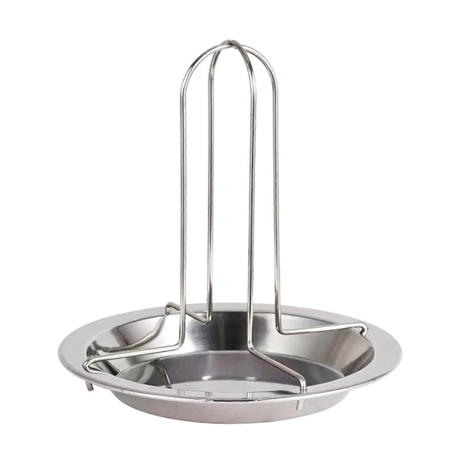 Vertical Chicken Holder for Roasting Trays with Drip Tray Silver