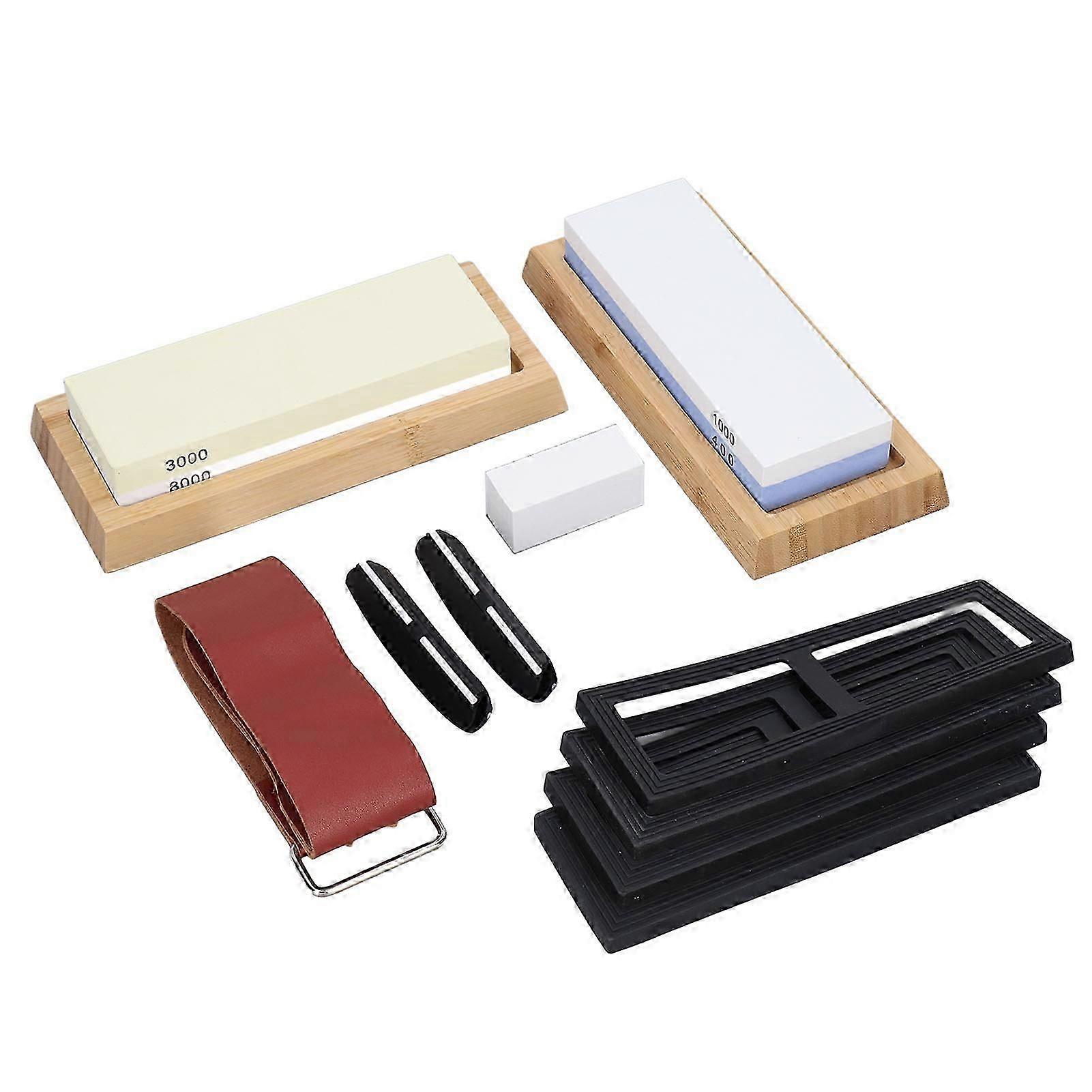 Faca Afiando Pedra Set Whetstone Sharpener Kit 400 1000 Grit e 3000 8000 Grit