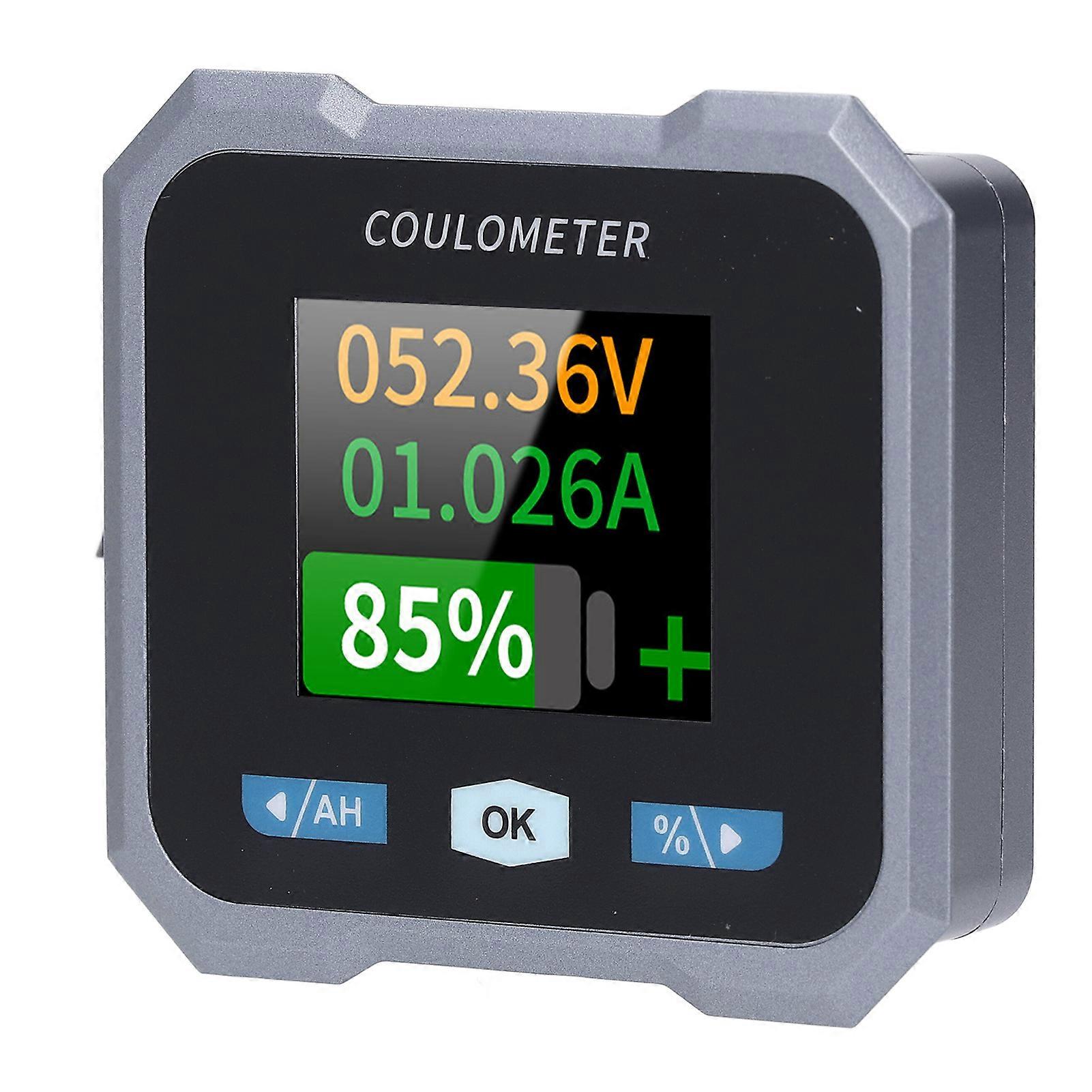 Smart Battery Monitor 1.8in Display Waterproof BT Multifunctional Battery Monitor with Shunt for RV Boat 50A 10‑100V 