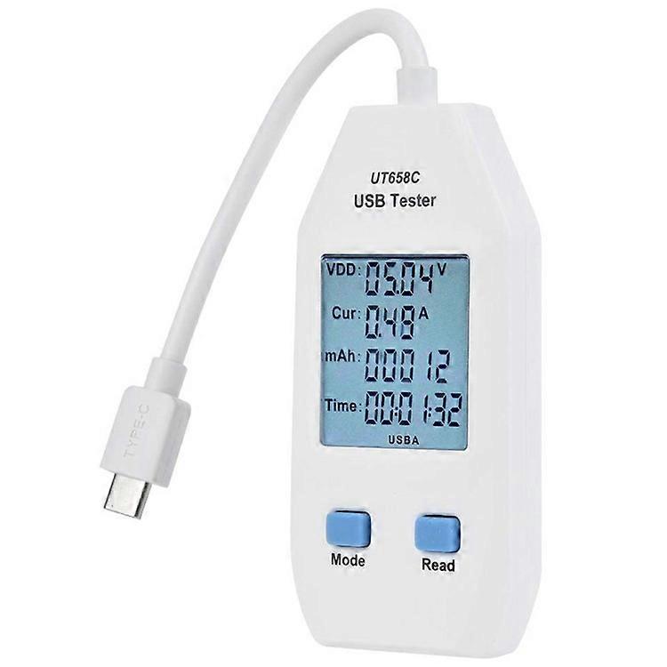 UNI-T UT658C LCD USB Type C Digital Tester Power Voltage Amps Meter Current Testing Tool (No Battery)