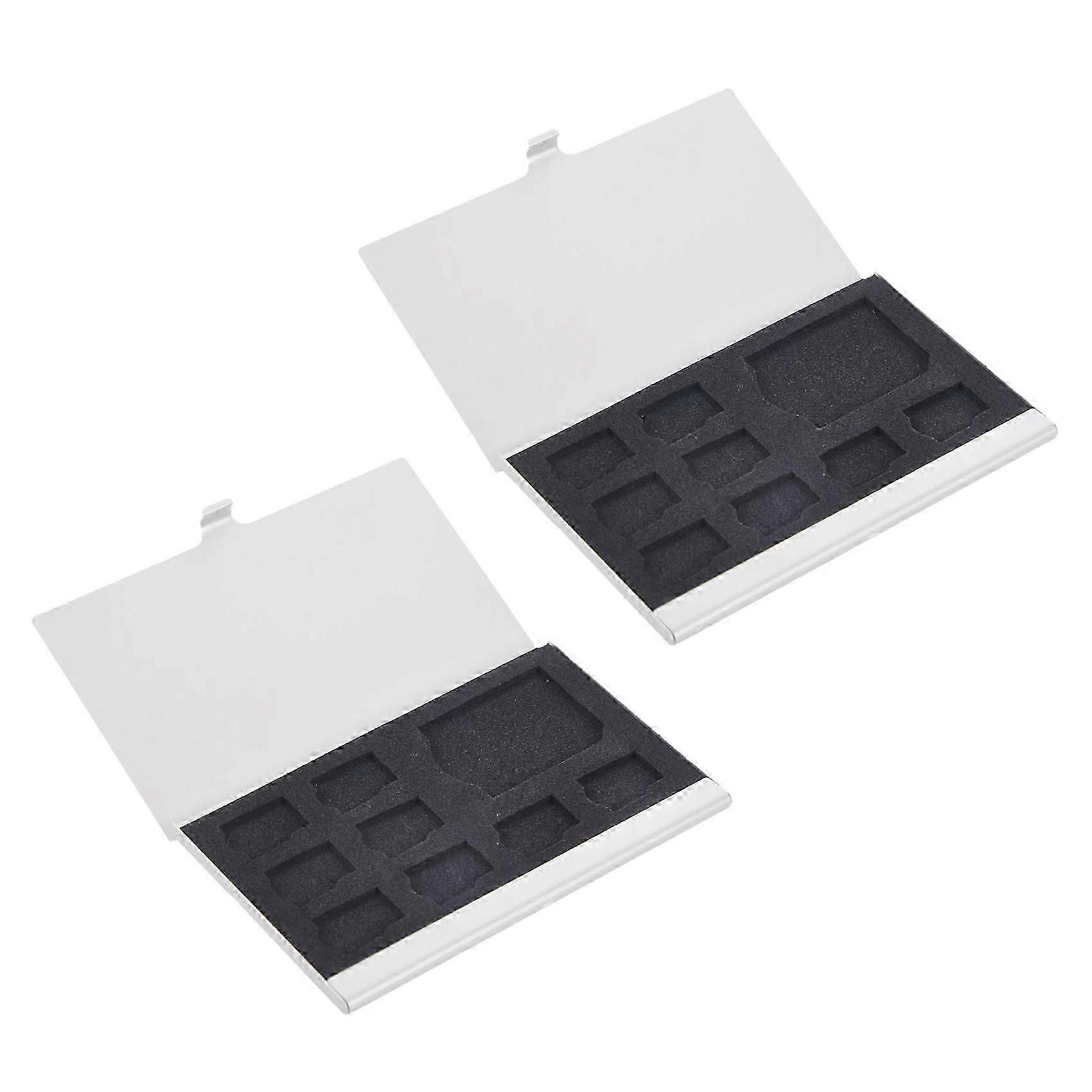 2X 9 -SD/SD Memory Card Storage Holder Box Protector Metal Cases 8 TF&1 SD-M