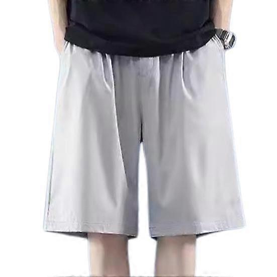 Summer Men Casual Shorts Breathable Quick Dry Elastic Drawstring Waist Short Pants Teens Male Knee Length Sports Trousers