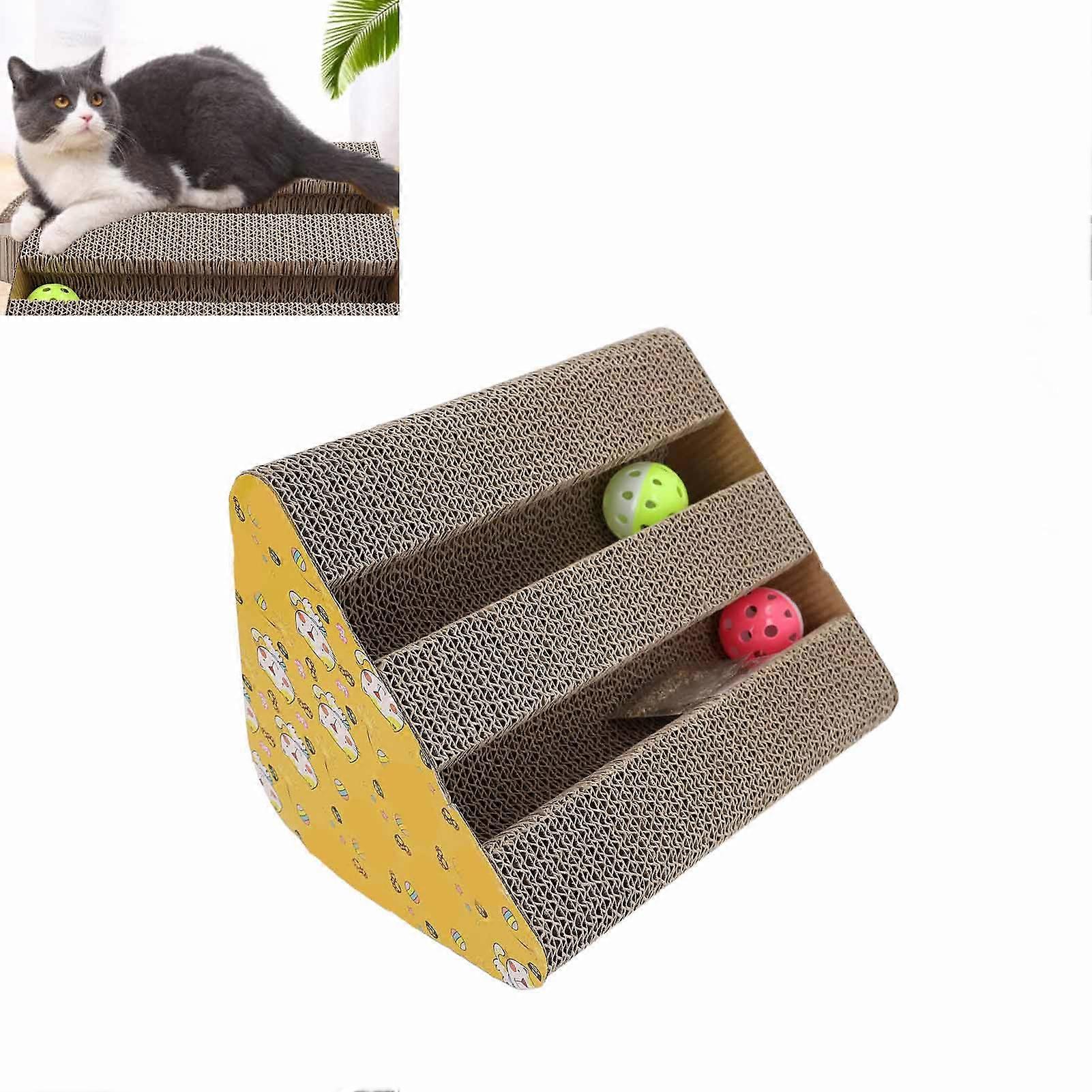 katt skrapa kartong mångsidig slipklor reptålighet möbelskydd katt korrugerad kartong triangulär typ 