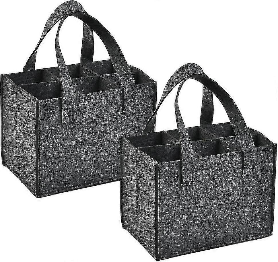 2er-Pack Weinflaschentaschen aus Filz - Herrenhandtasche & Geschenkträger