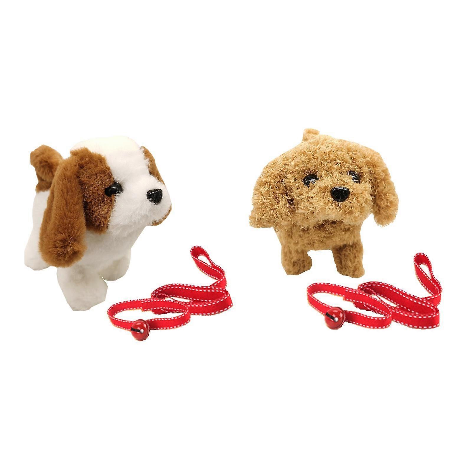 2pcs Electronic Plush Dog Interactive Tail Wag for Kids