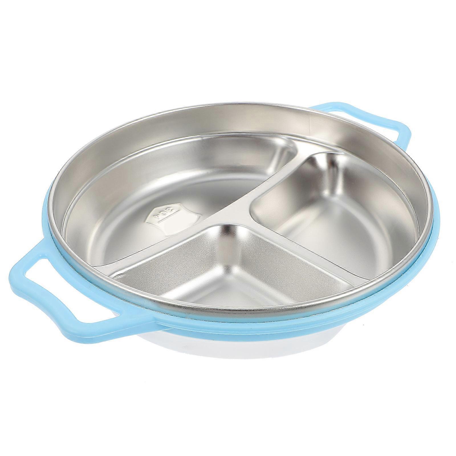 Stainless Steel Kids Dinner Plate with Divided Design for Easy Use and Long Term Durability Blue