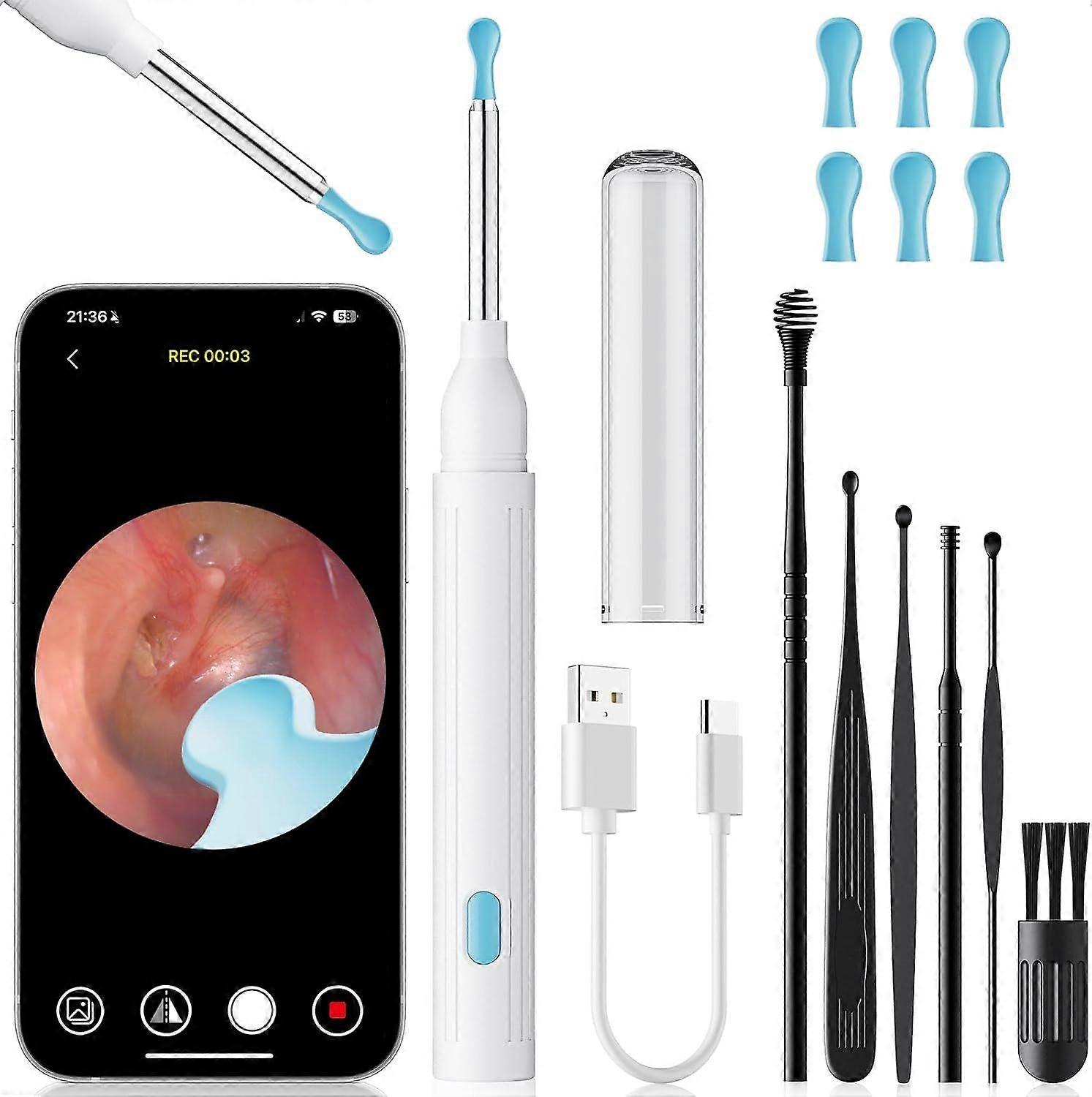 Ear Wax Removal, Ear Wax Removal Tool with 8 Kits & 5 Ear Spoon, Ear Cleaner with 2400P Ca