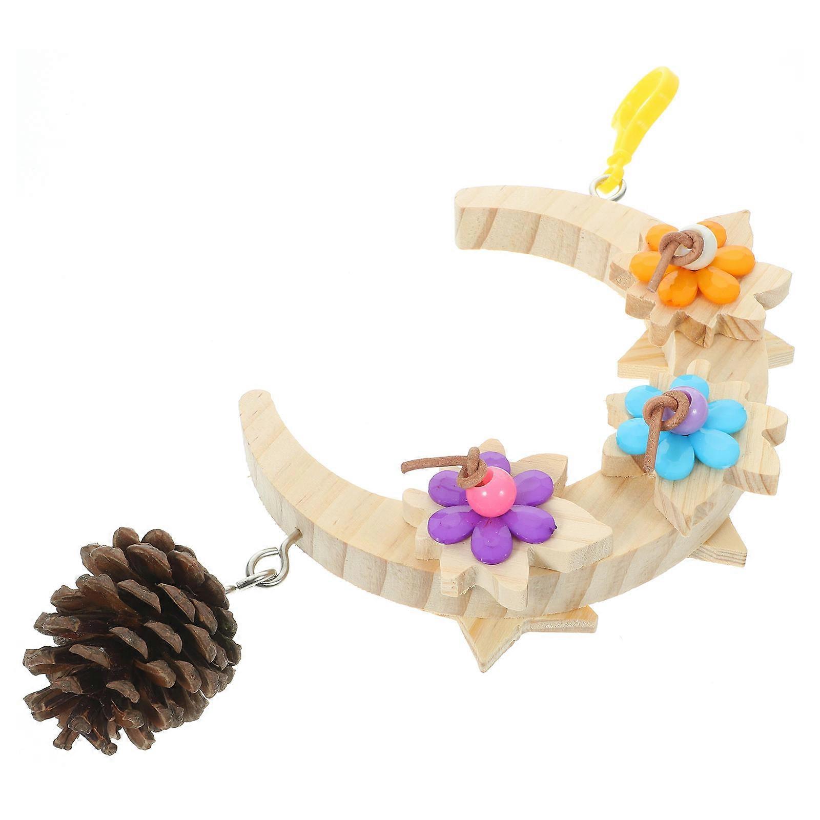 Parrot Swing Toys Bird Swing Toy Moon Shape 12x5.5x28cm Coordination Development Entertainment 1 Set