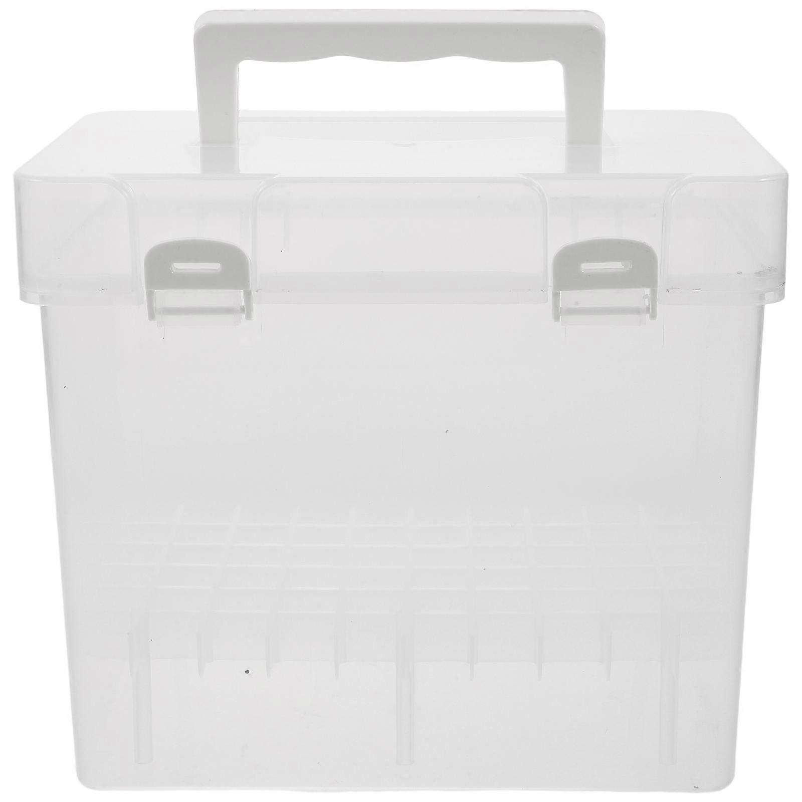 Transparent Pen Container Marker Carrying Case For Home And Travel Rectangular Storage 1Pcs