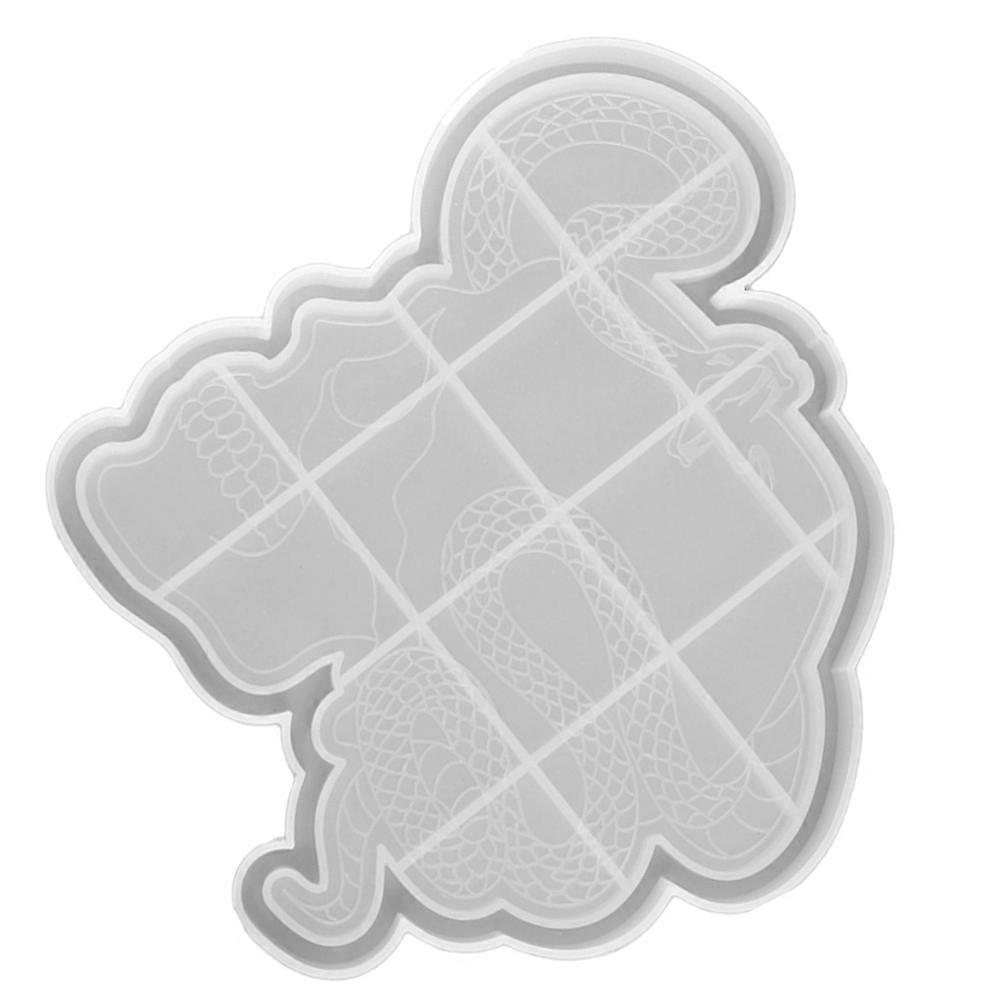 Decorative Plate Mold Silicone Snake Design Skull Shape Diy Projects Craft Making High Transparency 18.5X17.5X1.4Cm 1Pcs