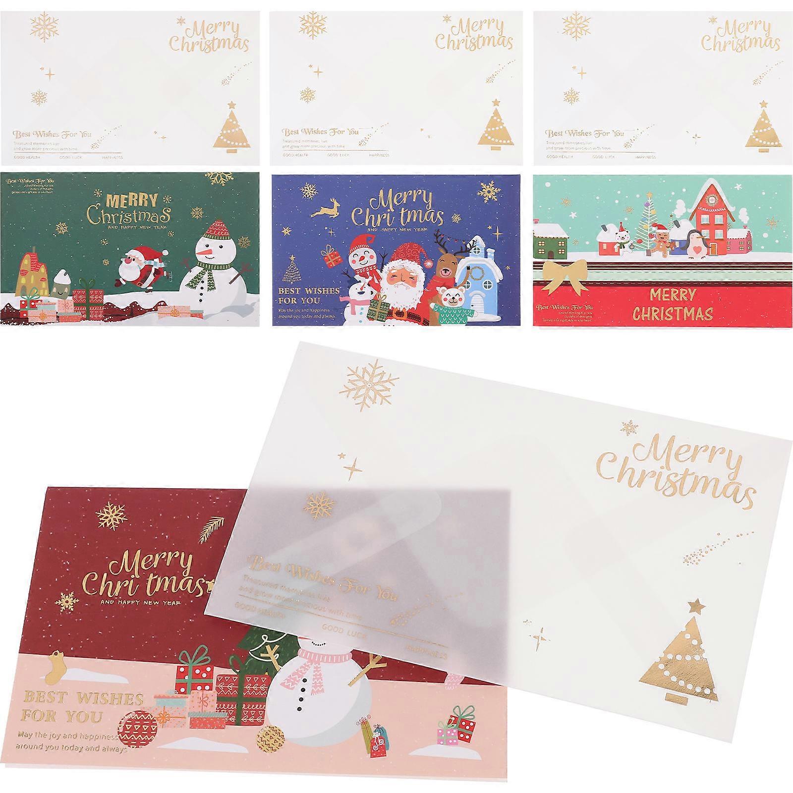 Holiday Greeting Card Christmas Party Festive Design Rectangular 4Set