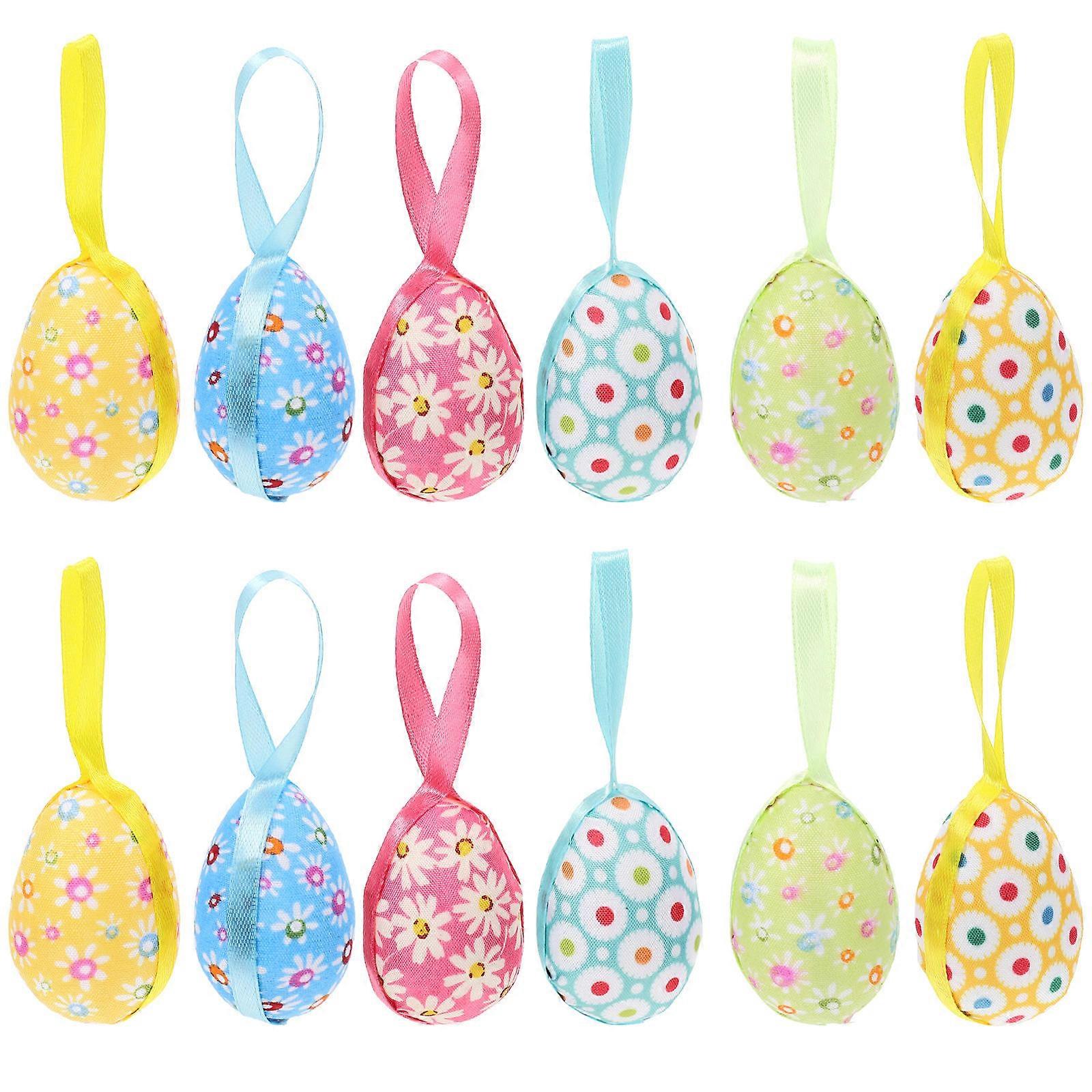Reusable Foam Fabric Eggs Crafts For Theme Party And Home 12Pcs