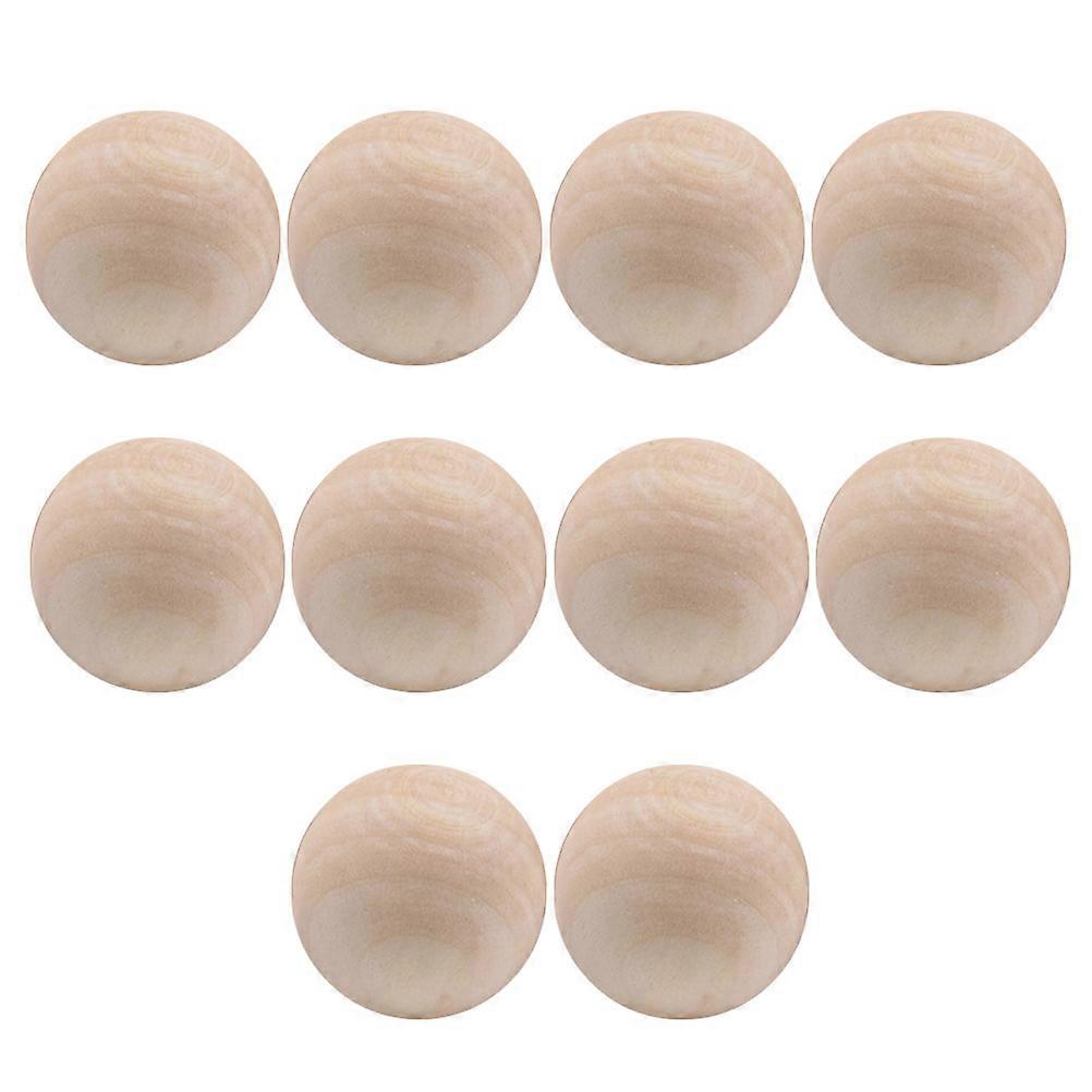 Unfinished Wood Round Bead Craft Accessories Solid Color For present Giving Diy Enthusiasts 10Pcs