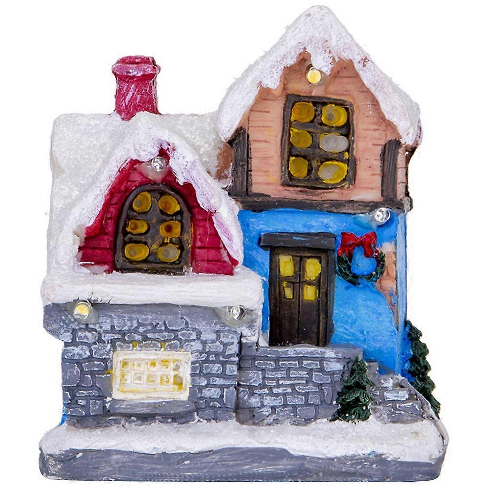 Decorative Light Christmas Village House Rustic Design Battery-Powered Lighting Multi-Colored 11X9X6.5CM 1Pack