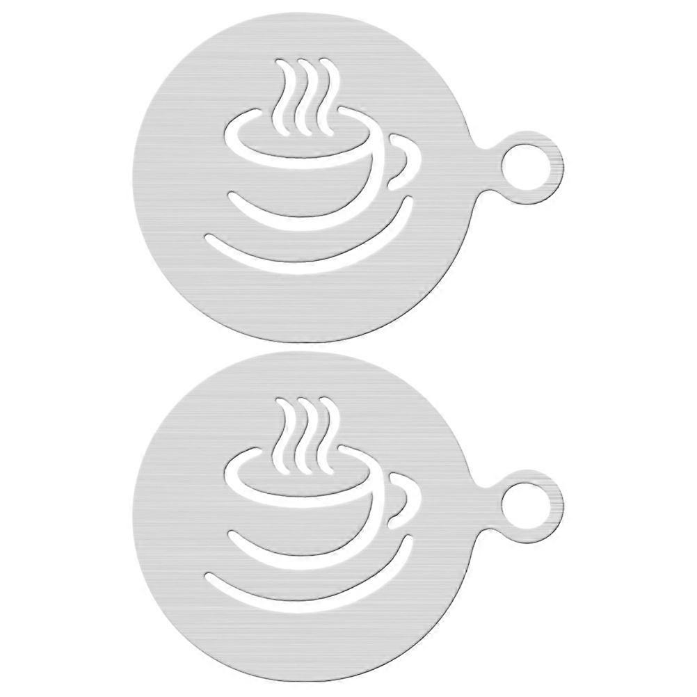 Espresso Stencils Stainless Stencils Compact Design For Cafe Beginners 4.1 3.2 0.1in Latte Art 2Pcs
