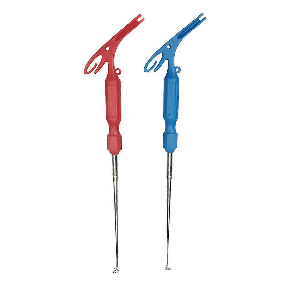Stainless Steel Fishing Hook Picker Tool 2pcs Hook Detacher Remover for Outdoor Fishing, Deep Hook Lifting & Knot Tying with Handle Design