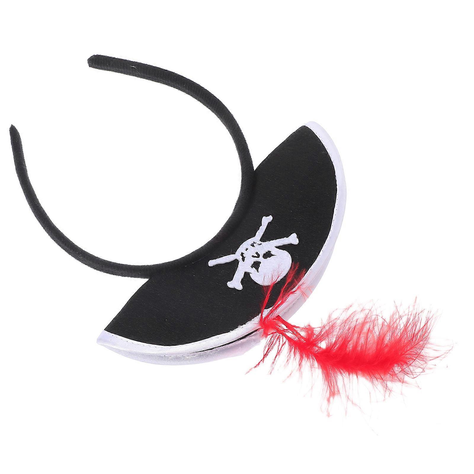 Pirate Headband Hat Costume Accessory For Dress Up Parties And Halloween Events Red Circular Band Elastic Fit 1Pack